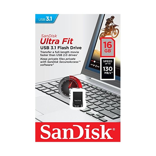 SanDisk USB-nøgle med 16 GB i 3.1.
