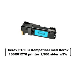 Xerox 6130 Cyan Kompatibel med Xerox 106R01278 printer 1,900 sider v/5%