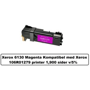 Xerox 6130 Magenta Kompatibel med Xerox 106R01279 printer 1,900 sider v/5%