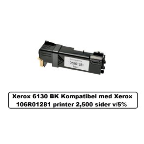 Xerox 6130 BK. Kompatibel med Xerox 106R01278 printer 2,500 sider v/5%