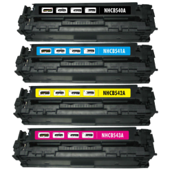 Sampack Med 4styk HP 125A/CB540A CB541A CB542A CB543A Lasertoner Kompatibel Toner 7000 sider v/5%.