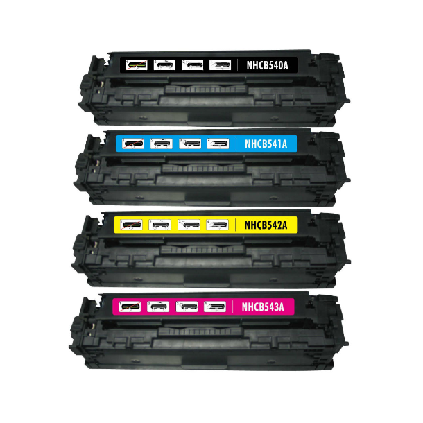 Sampack Med 4styk CB540A CB541A CB542A CB543A Lasertoner Kompatibel med HP125 printer 7000 sider v/5%.