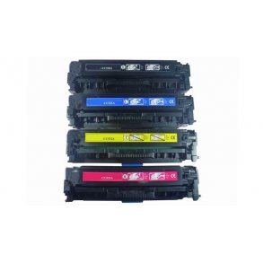 Sampack 4styk lasertoner CC 530A-CC531-CC532-CC533- Kompatibel med HP304 printer 11900 sider v/5%