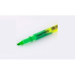 Highlighter/Overstregningstuscher 2 farver i 1 med en Skrivebredde p 2-5 mm bred streg Grn og gul.