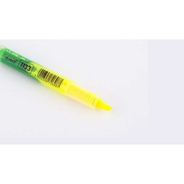 Highlighter/Overstregningstuscher 2 farver i 1 med en Skrivebredde p 2-5 mm bred streg Grn og gul.