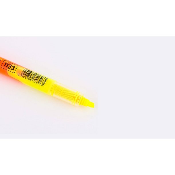 Highlighter/Overstregningstuscher 2 farver i 1 med en Skrivebredde p 2-5 mm bred i Orange og gul.