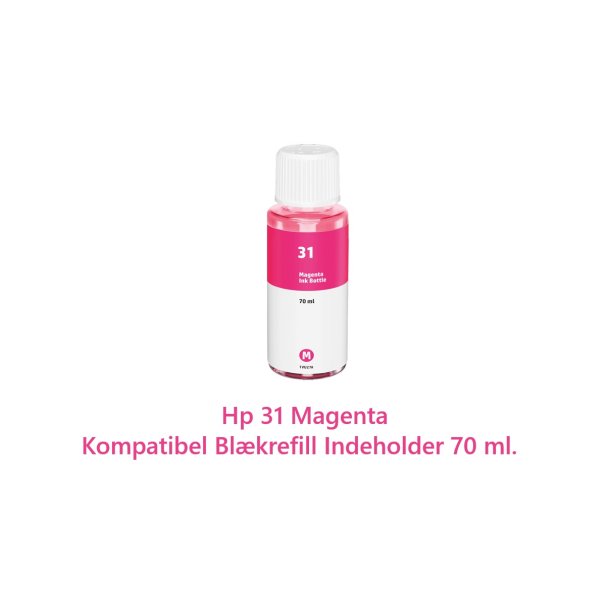 HP 31 Magenta (Rd) kompatibel Blkrefill Indeholder 70ml.