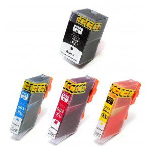 HP 903XL Sampack med 4 styk Kompatible blkpatroner indhold ialt 79,6ml.