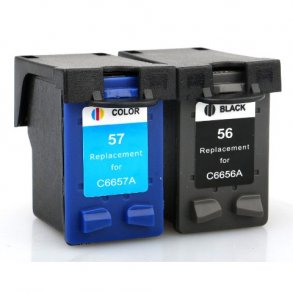 Sampack med en HP 56XL BK og en hp 57XL CMY Kompatibel blkpatron indeholder hele 39 ml.