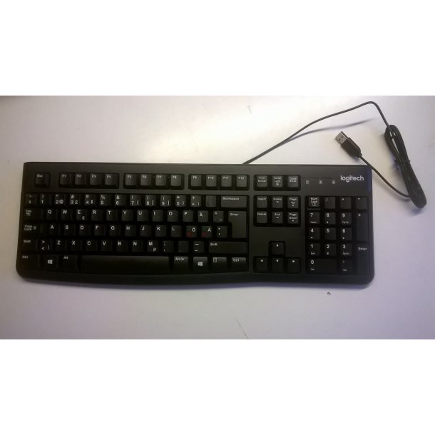 Tastatur Logitech K 120 med USBkabel p 1,5m lang..