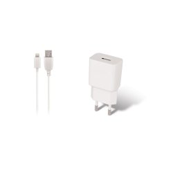 Lader til 220V 2,1A i hvid farve med 1 m lightning kabel en hurtig oplader.