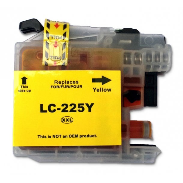 Brother LC 225XL gul kompatibel bl&aelig;kpatron med 15 ml.