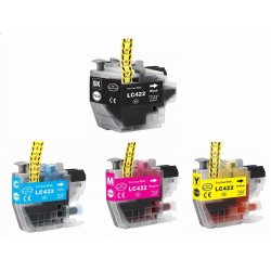  Brother Sampack med 4 styk LC 422XL Kompatibel blkpatron indeholder 114 ml ialt.