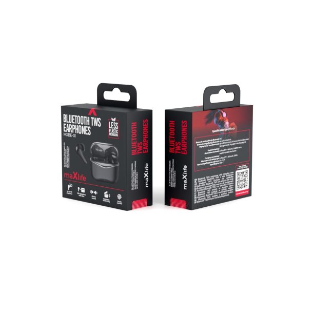 Trdlse stereo hretelefoner TWS med Bluetooth 5,1. farve Sort.