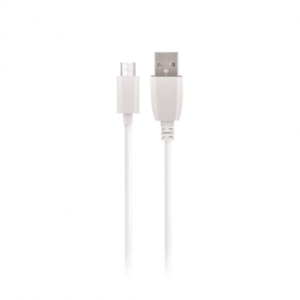 Lader til 220V 1A i hvid farve med 1M Micro USB kable.