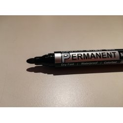 Permanent Marker i Sort.