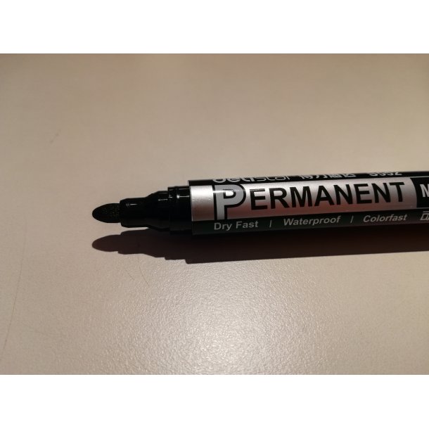Permanent Marker i Sort.