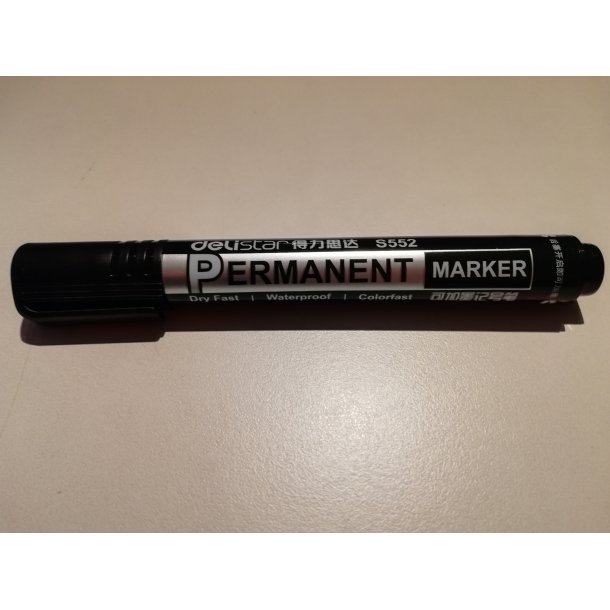 Permanent Marker i Sort.