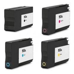 Sampack 4 styk HP 953XL Kompatible blkpatroner indhold hele(58 ml og26 ml) ialt 136ml.