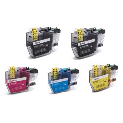Sampack med 5 styk Brother LC 3211 kompatibel blkpatron printer 200 sider v5%.