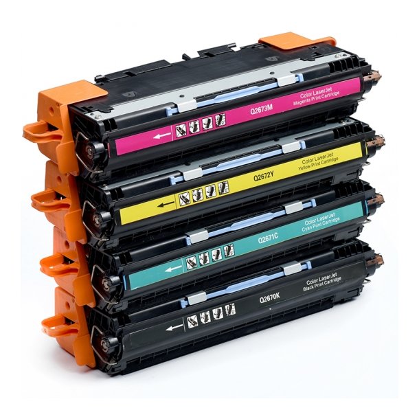 Sampack med 4styk Q2670 Q2671 Q2672 Q2673 .Kompatibel med HP308 HP309 printer 18000 sider v/5%.