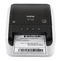 Brother QL 1100 labelprinter. Anvendes til forsendelsesetiketter/label til GLS, Post nord, MM.