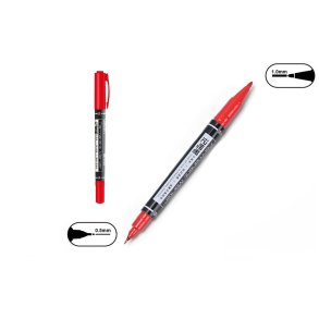 Permanent Marker i Rd med en skrive bredde p 0,5 og 1,0mm.