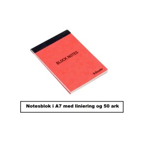 1 styk Notesblok i A7 med Linjer.