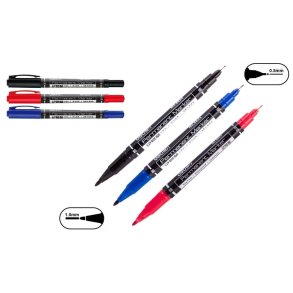 Permanent Marker St Med 3 Styk En Sort Bl og en Rd med en skrive bredde p 0,5 og 1,0mm..