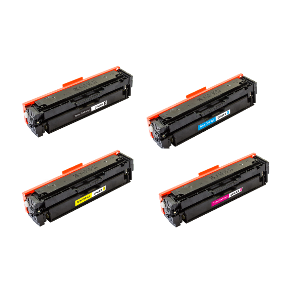 Sampack 4styk lasertoner CF410A-CF411A-CF412A-CF413A printer 9200 sider v/5%