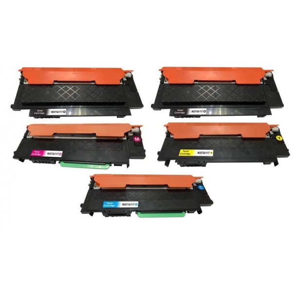 Hp 117A/W2070-1-2-3A Sampack med 5 styk LaserToner printer 4100 sider v/5%.