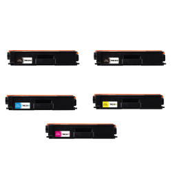 Brother Sampack med 5 styk TN 336 2x Bk 1x C,M,Y Kompatibel Lasertonerne 18500 sider v/ 5%