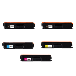 Brother Sampack med 5 styk TN 336 2x Bk 1x C,M,Y Kompatibel Lasertonerne 18500 sider v/ 5%