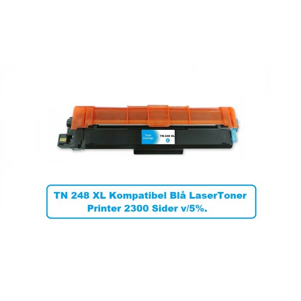 Brother TN 248 XL Cyan (bl) 2300 sider v/5% Lasertoner er Kompatibel med Brother TN248 XL.