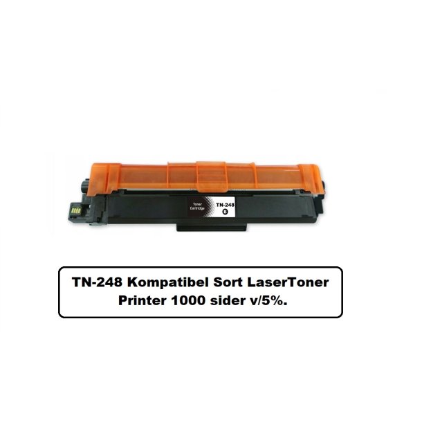 Brother TN 248 Sort 1000 sider v/5% Lasertoner er Kompatibel med Brother TN248.