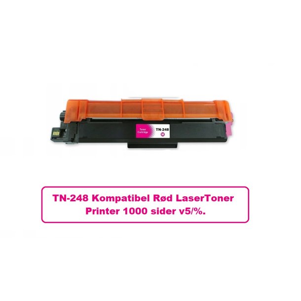 Brother TN 248 Magenta (rd) 1000 sider v/5% Lasertoner er Kompatibel med Brother TN248.