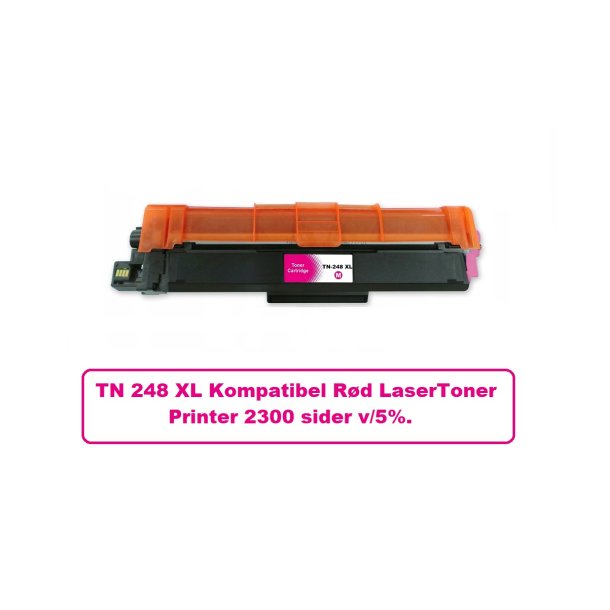 Brother TN 248 XL Magenta (rd) 2300 sider v/5% Lasertoner er Kompatibel med Brother TN248 XL.