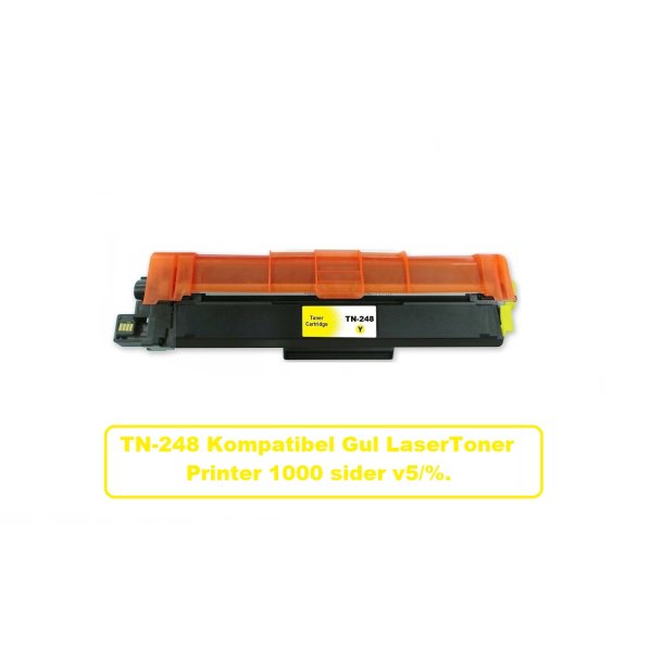 Brother TN 248 Yellew (gul) 1000 sider v/5% Lasertoner er Kompatibel med Brother TN248.