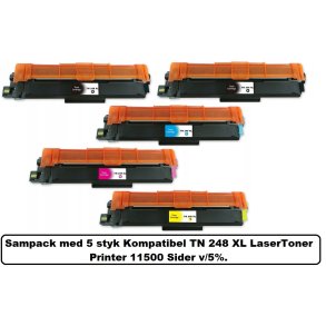  Brother Sampack 5 styk TN 248 XL 2X BK 1X C-M-Y Kompatibel printer 11500 v/5%.