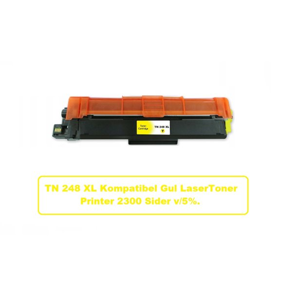 Brother TN 248 XL Yellew (gul) 2300 sider v/5% Lasertoner er Kompatibel med Brother TN248 XL.