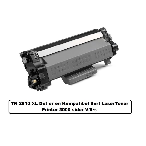 TN 2510XL Sort Kompatibel med Brother TN 2510XL printer 3000 sider v/5%.