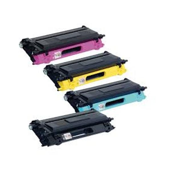 Brother Sampack med 4 styk TN 135 BK-C-M-Y Kompatibel lasertoner Printer 17,000 sider v/5%.