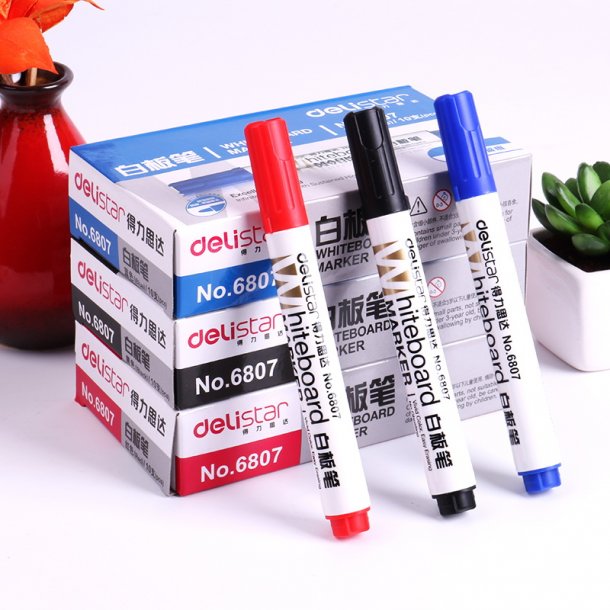 whiteboard marker  st med sort rd og bl Stregbredden varierer fra 1-3 mm.