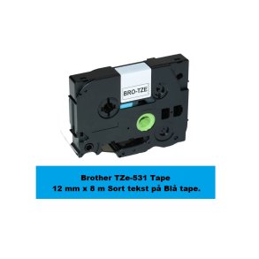Brother TZe 531 Tape er en kompatible Tape i 12 mm x 8 m Sort tekst p Bl tape.
