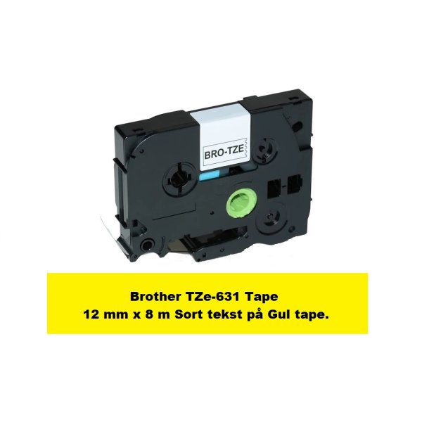 Brother TZe-641 Tape er en kompatible Tape i 18 mm x 8 m Sort tekst p Gul tape.