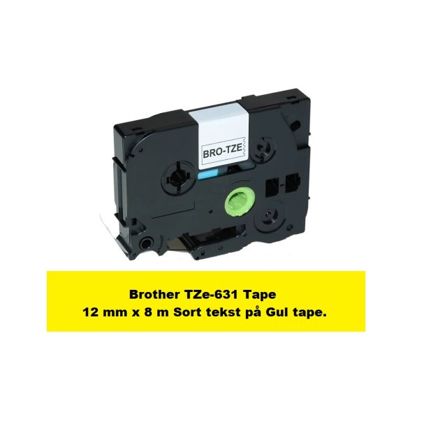 Brother TZe 641 Tape er en kompatible Tape i 18 mm x 8 m Sort tekst p Gul tape.