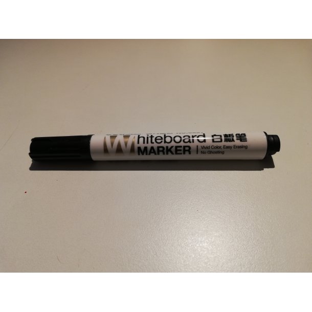 whiteboard marker i Sort Stregbredden varierer fra 1-3 mm.